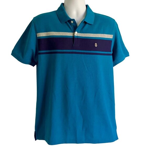 IZOD Advantage Performance Stretch Men's Chest Stripe Polo Shirt Medium - Picture 2 of 7